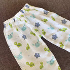 Bamboo Muslin Night Suit | Kimono Set | Turtle Print - Oranges and Lemons