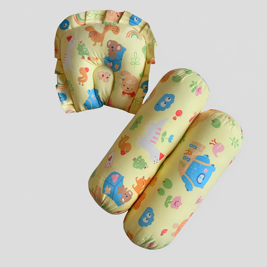 Gadda Set with Bolsters - Set of 4 - Yellow - Oranges and Lemons