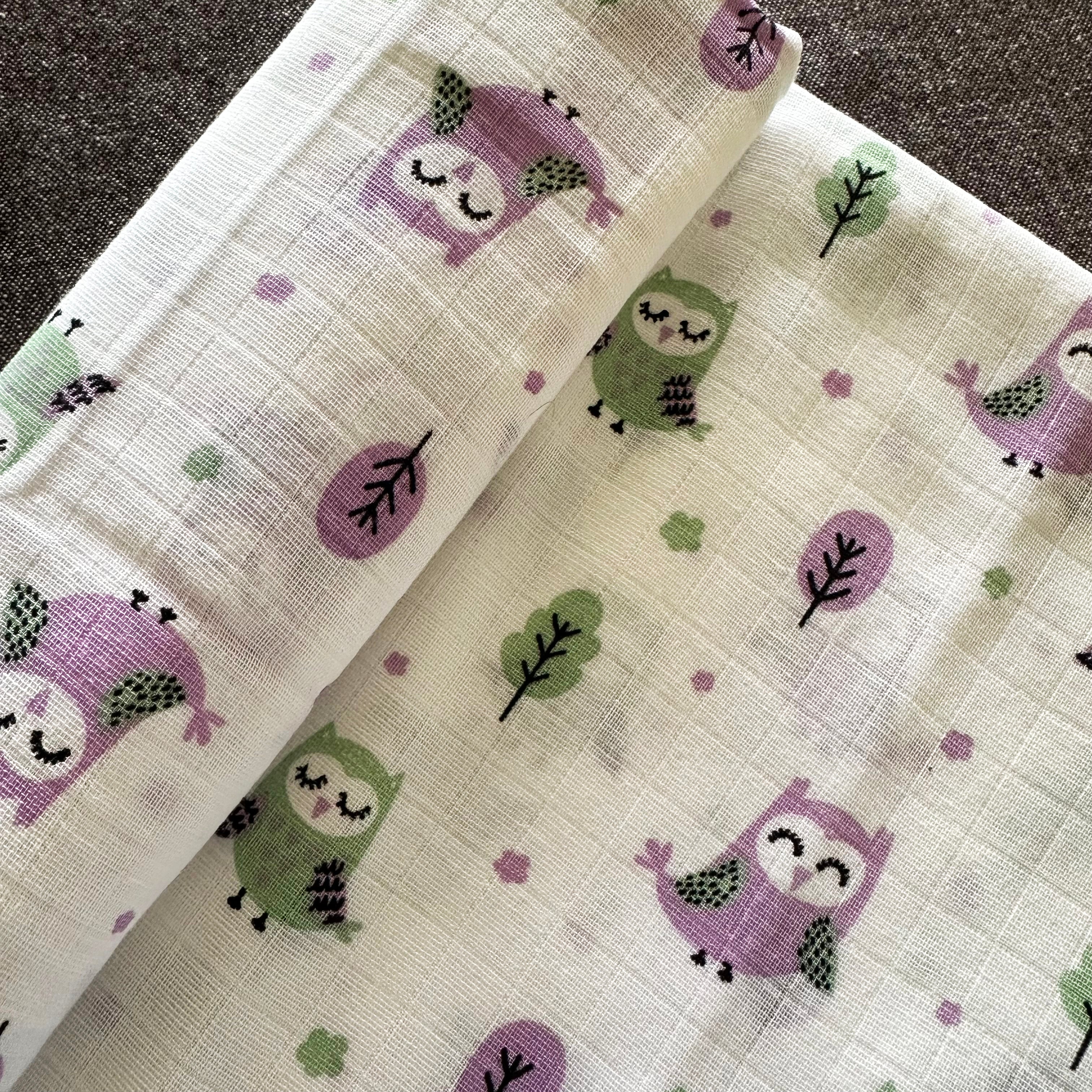 Bamboo Muslin Swaddles | Set of 2 | White - Oranges and Lemons