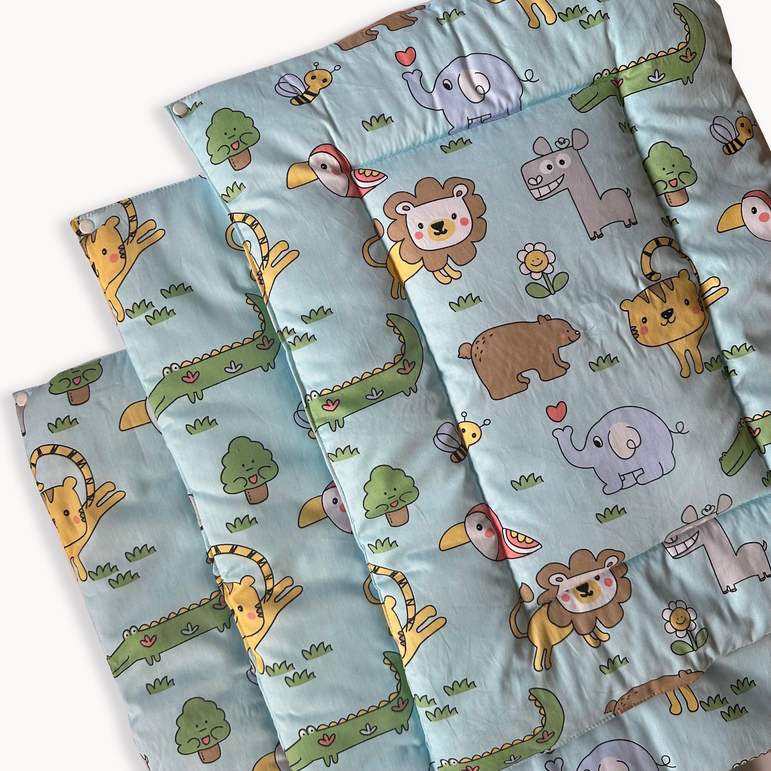 Animal Safari- Re-usable diaper changing mat - Set of 3 - Oranges and Lemons