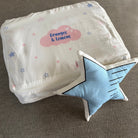 Twinkle Dreams - Organic Muslin Cot Bedding Gift Set - Set of 4 - Blue - Oranges and Lemons