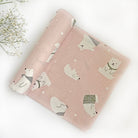 Organic Muslin Baby Swaddles | Aqua & Beige | Set of 4 - Oranges and Lemons