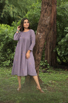 Urban Trishul Grey Jamdani Dress-Sutra Art of Clothing