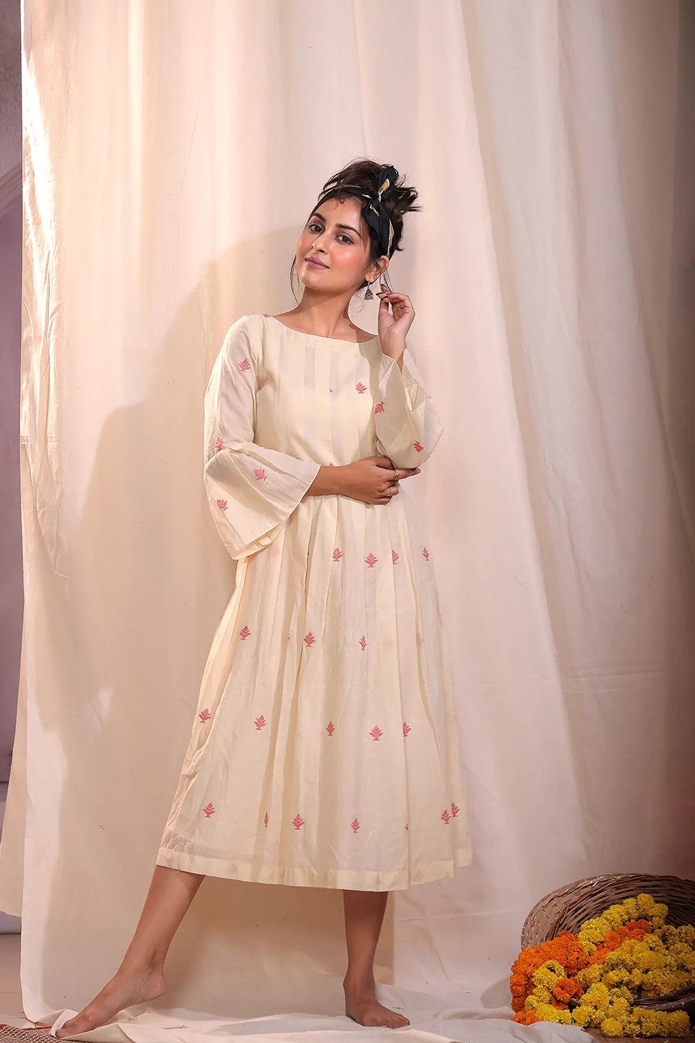 Redwood Jamdani Dress-Sutra Art of Clothing
