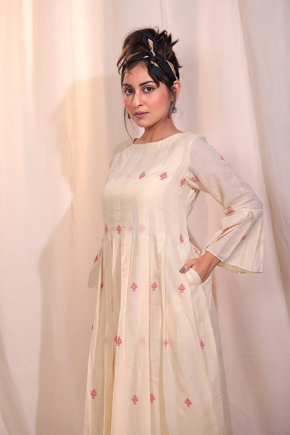 Redwood Jamdani Dress-Sutra Art of Clothing