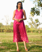 Cchavi Hand-Embroidered Midi Dress – hand-embroidered 100% cotton – RASRA MAI