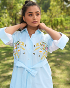 Tanniishaa Hand-Embroidered Short Dress – hand-embroidered 100% cotton – RASRA MAI