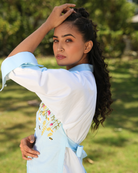 Tanniishaa Hand-Embroidered Short Dress – hand-embroidered 100% cotton – RASRA MAI