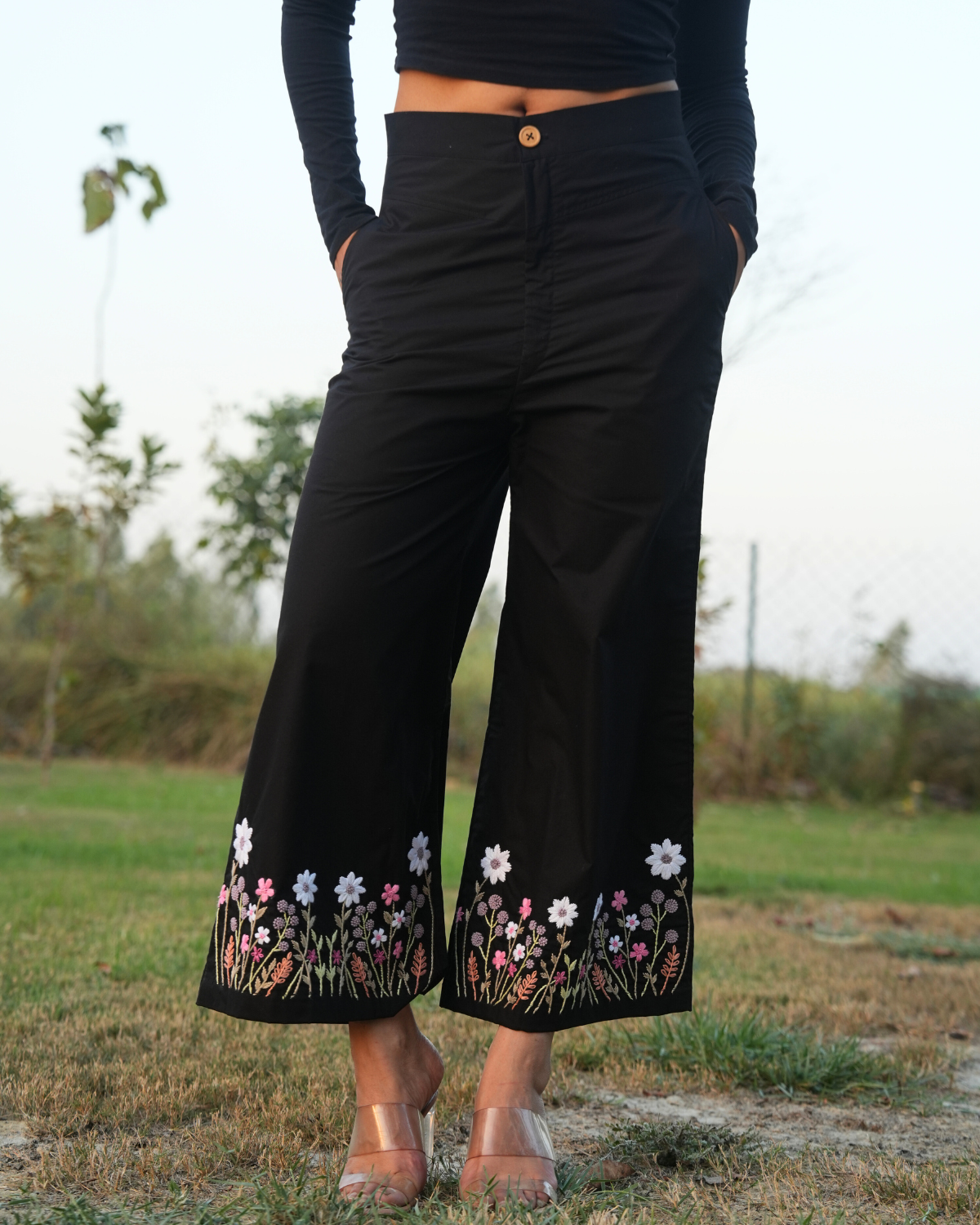 Hina Hand-Embroidered Pant – hand-embroidered 100% cotton – RASRA MAI