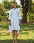 Tanniishaa Hand-Embroidered Short Dress – hand-embroidered 100% cotton – RASRA MAI