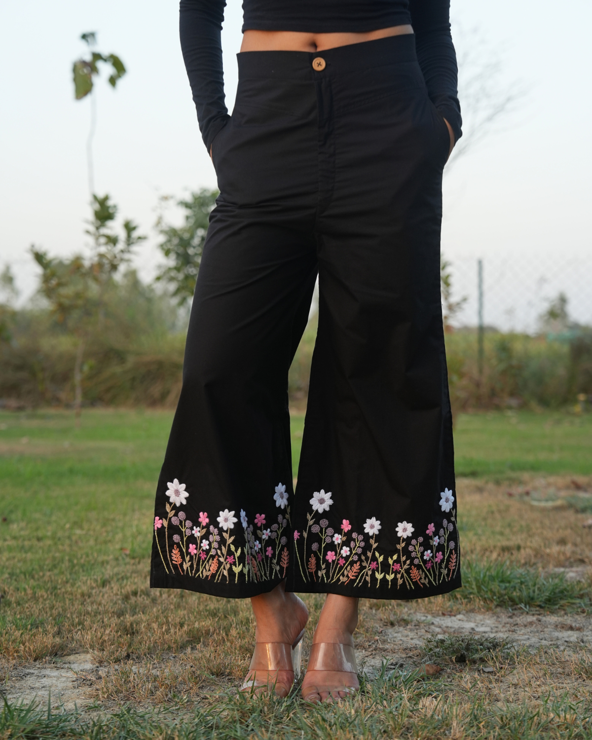 Hina Hand-Embroidered Pant – hand-embroidered 100% cotton – RASRA MAI