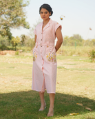Aisha Hand-Embroidered Midi Dress – hand-embroidered 100% cotton – RASRA MAI