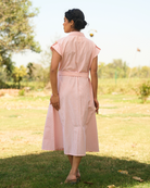 Aisha Hand-Embroidered Midi Dress – hand-embroidered 100% cotton – RASRA MAI