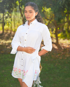 Vihani Hand-Embroidered Short Dress – hand-embroidered 100% cotton – RASRA MAI