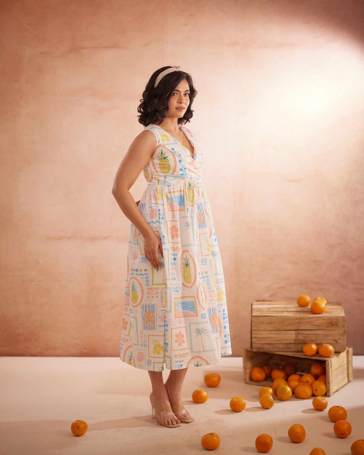 Miyaahh Hand-Embroidered Tropical Midi Dress – hand-embroidered 100% cotton – RASRA MAI