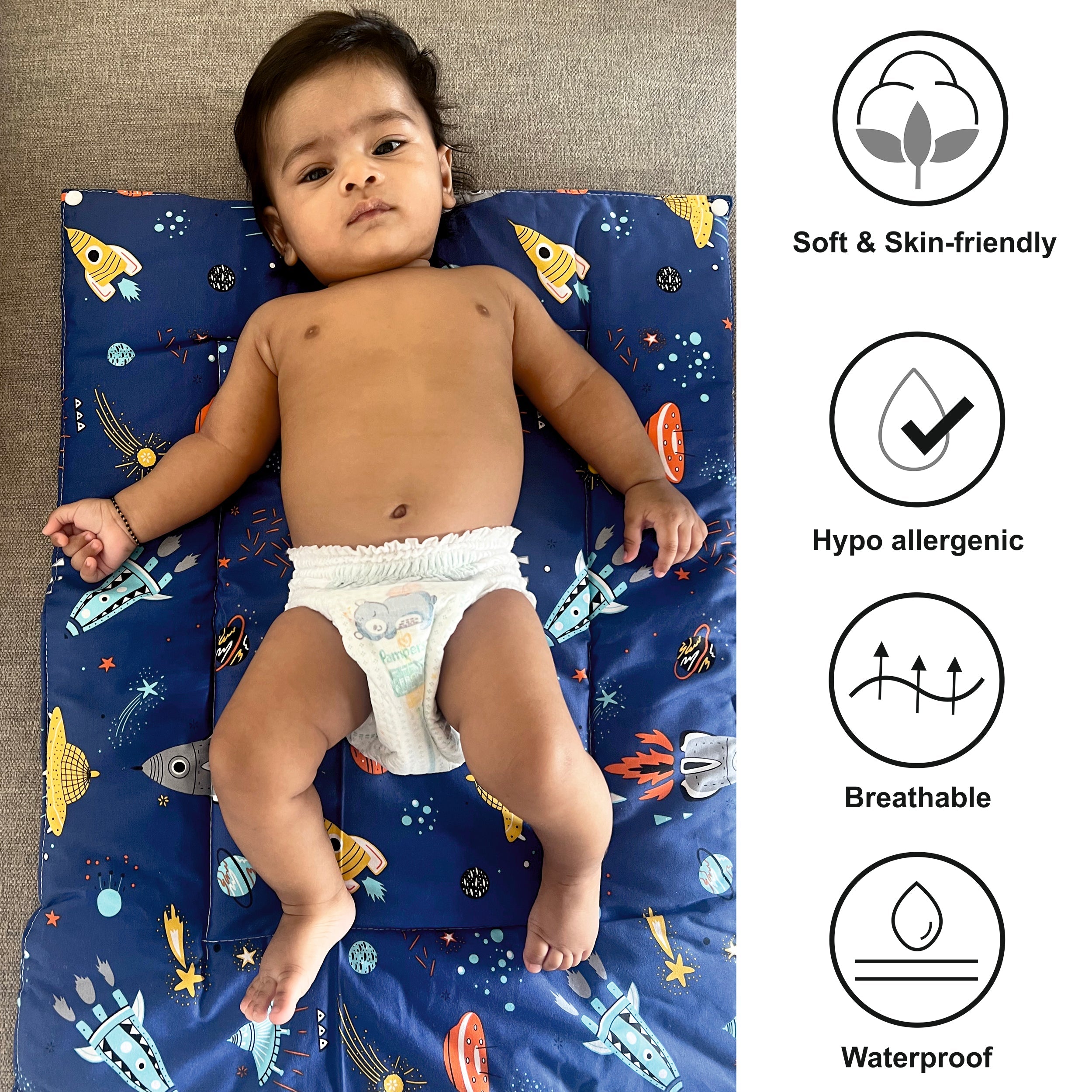 Outer Space Re-usable diaper changing mat - Set of 3 - Oranges and Lemons
