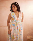 Miyaahh Hand-Embroidered Tropical Midi Dress – hand-embroidered 100% cotton – RASRA MAI