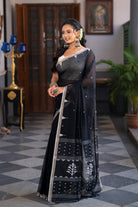 Handloom Black Soft Cotton Jamdani Saree-Sutra Art of Clothing