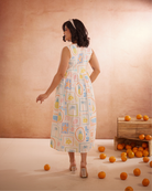 Miyaahh Hand-Embroidered Tropical Midi Dress – hand-embroidered 100% cotton – RASRA MAI