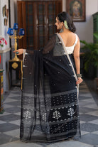 Handloom Black Soft Cotton Jamdani Saree-Sutra Art of Clothing