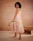 Lylaa Hand-Embroidered Floral Midi Dress – hand-embroidered 100% cotton – RASRA MAI