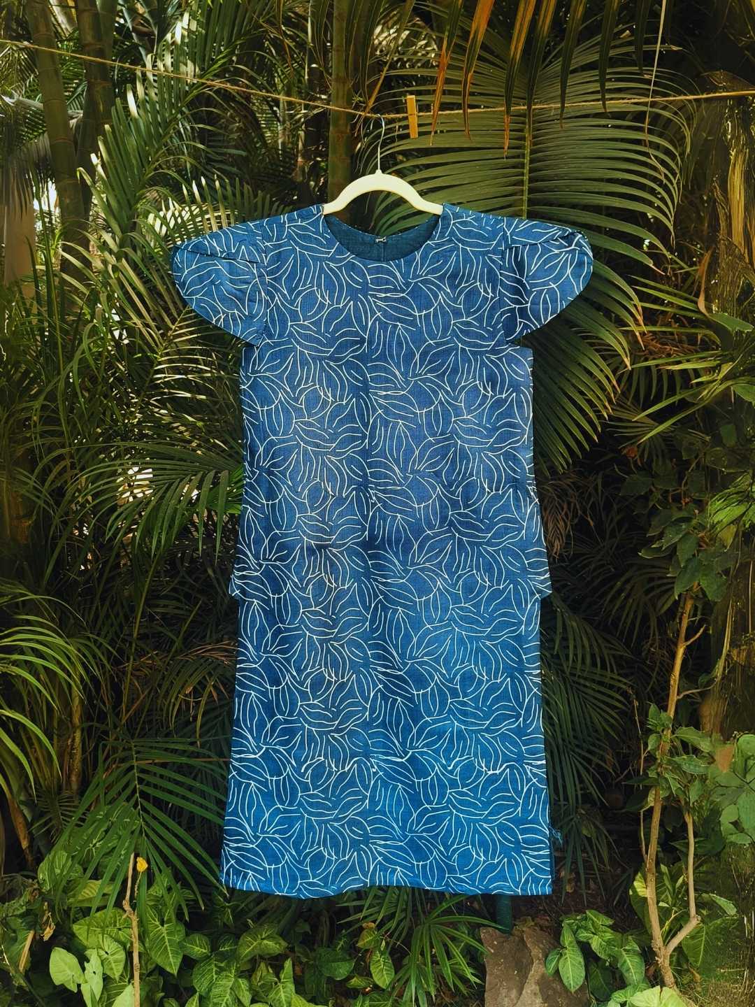 Azura Kurta- Handcrafted Kosa Silk Kurta in Indigo Blue |Jhultaru. 100% Kosa Silk  Naturally hand-dyed with eco-conscious techniques- The Azura Kurta in 100% Kosa silk is hand-dyed and eco-friendly. A sustainable luxury in indigo blue, crafted with love by Jhultaru.