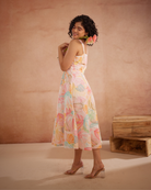Lylaa Hand-Embroidered Floral Midi Dress – hand-embroidered 100% cotton – RASRA MAI