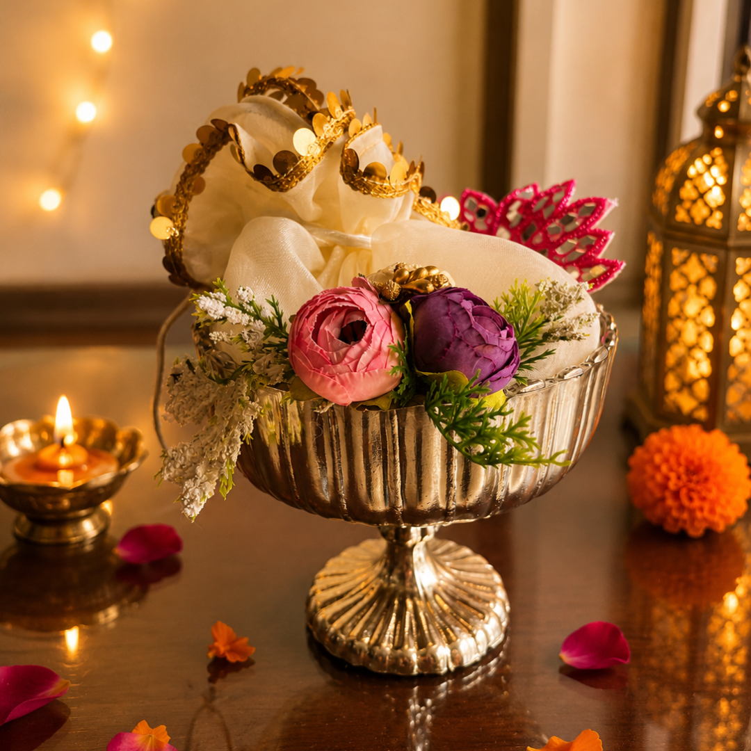 Silver Shagun Urli Diwali Gift Hamper – Traditional Festive Gift - https://artecasa.in/