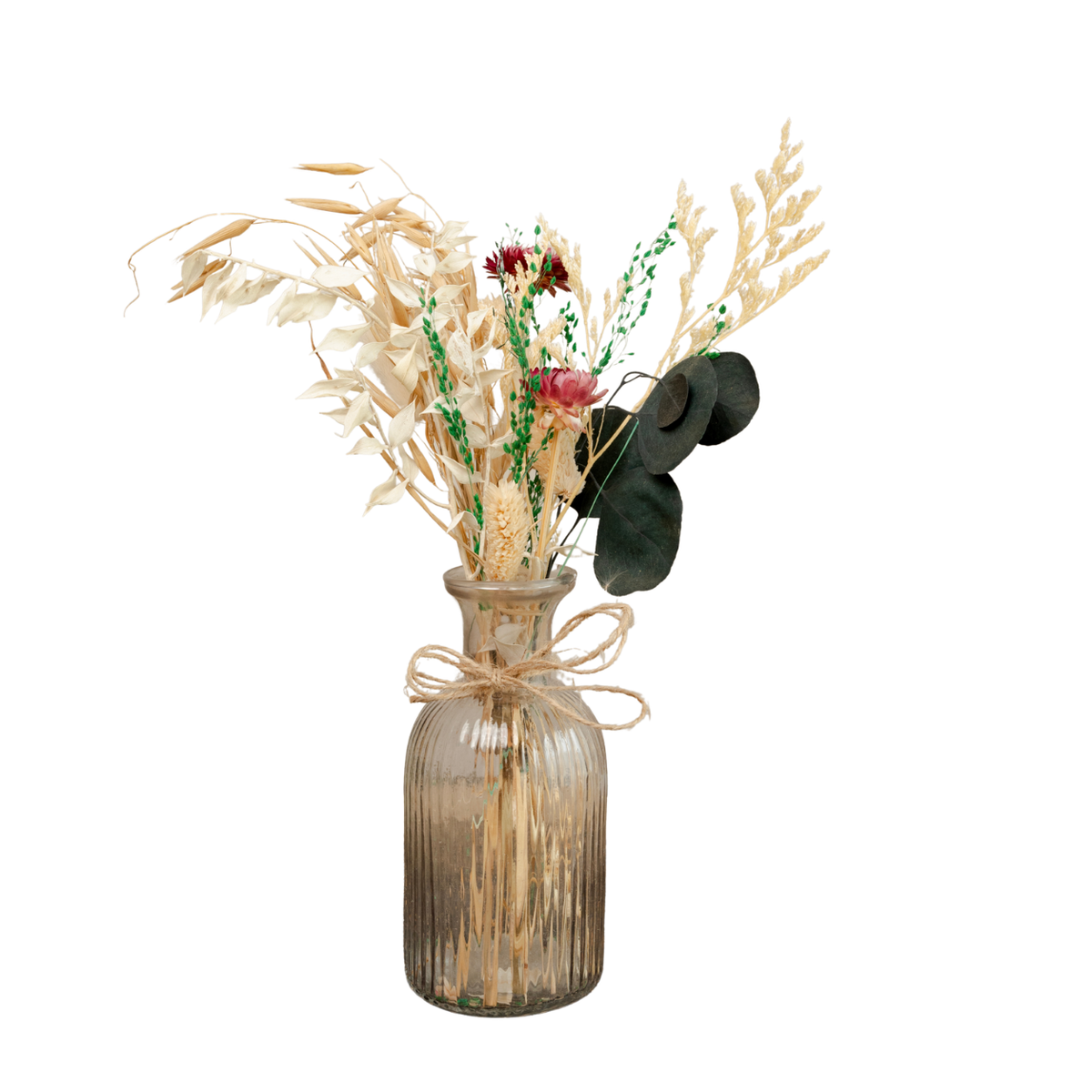 Crystal Bloom Clear Glass Vase with Dried Flowers | Modern Home Décor - https://artecasa.in/