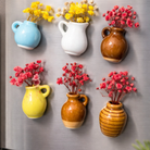 Handmade flower vase refrigerator magnets