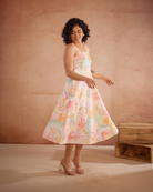 Lylaa Hand-Embroidered Floral Midi Dress – hand-embroidered 100% cotton – RASRA MAI