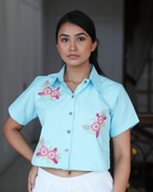 Taanyyaa Hand-Embroidered Shirt – hand-embroidered 100% cotton – RASRA MAI