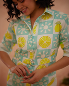 Lumii Hand-Embroidered Lemon Shirt Dress – hand-embroidered 100% cotton – RASRA MAI