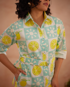 Lumii Hand-Embroidered Lemon Shirt Dress – hand-embroidered 100% cotton – RASRA MAI