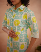 Lumii Hand-Embroidered Lemon Shirt Dress – hand-embroidered 100% cotton – RASRA MAI