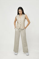 Dove - Woman linen vest adamleaves