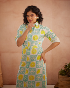 Lumii Hand-Embroidered Lemon Shirt Dress – hand-embroidered 100% cotton – RASRA MAI