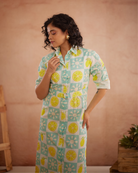Lumii Hand-Embroidered Lemon Shirt Dress – hand-embroidered 100% cotton – RASRA MAI