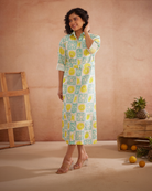 Lumii Hand-Embroidered Lemon Shirt Dress – hand-embroidered 100% cotton – RASRA MAI