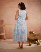 Nira Hand-Embroidered Coastal Midi Dress – hand-embroidered 100% cotton – RASRA MAI