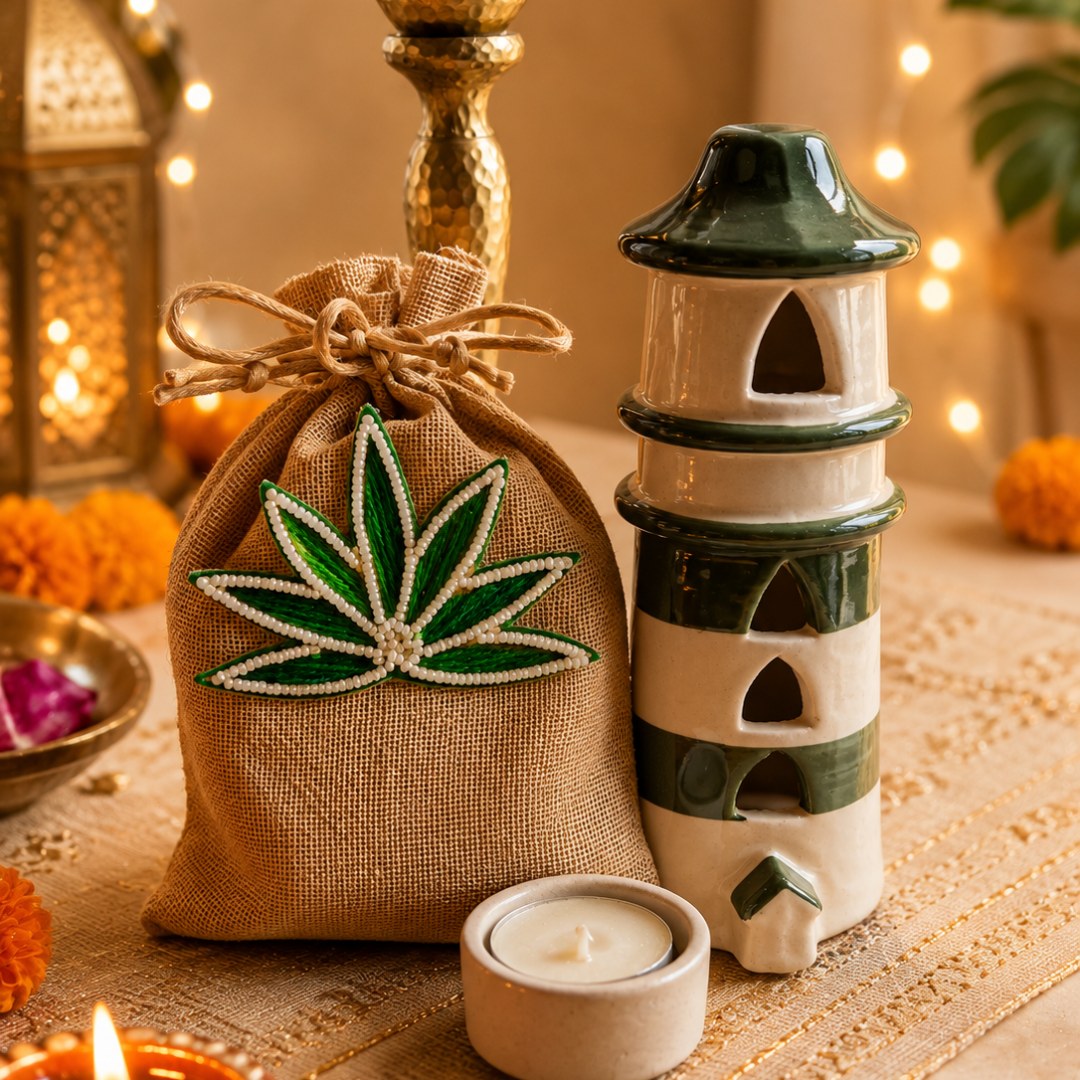 Shubh Labh Tealight Festive Decor | Tea Light Home with Mata Laxmi Charan - https://artecasa.in/