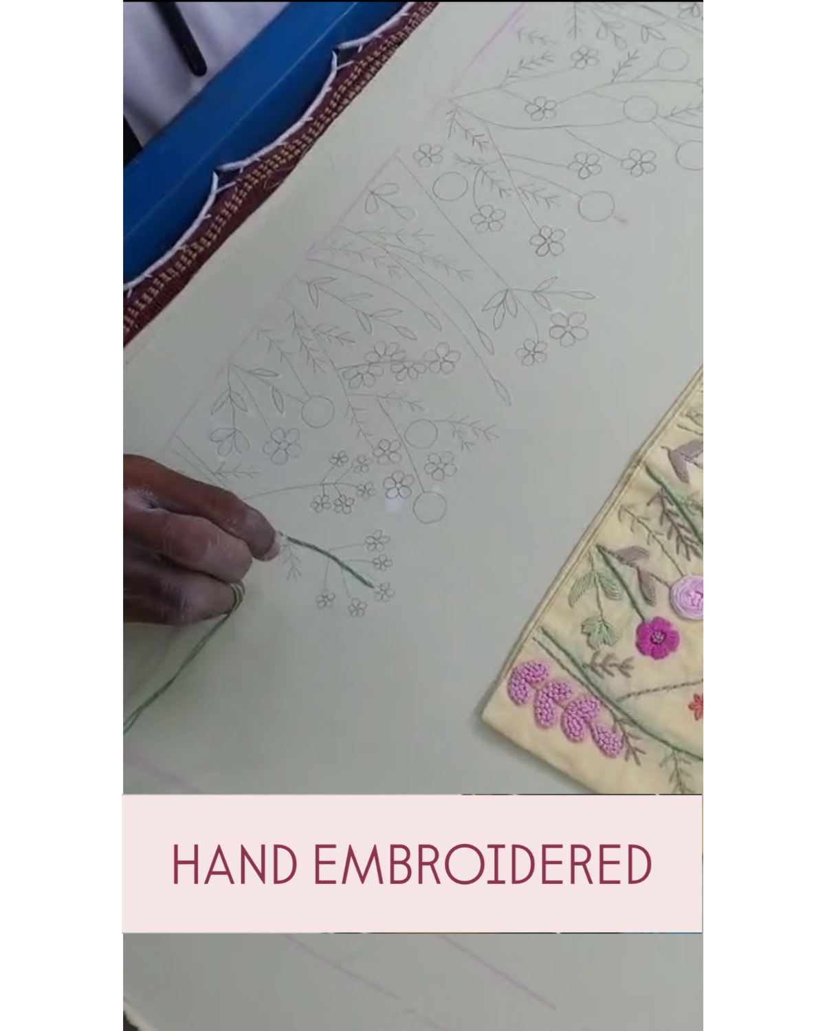 Jahnvi Hand-Embroidered Short Dress – hand-embroidered 100% cotton – RASRA MAI