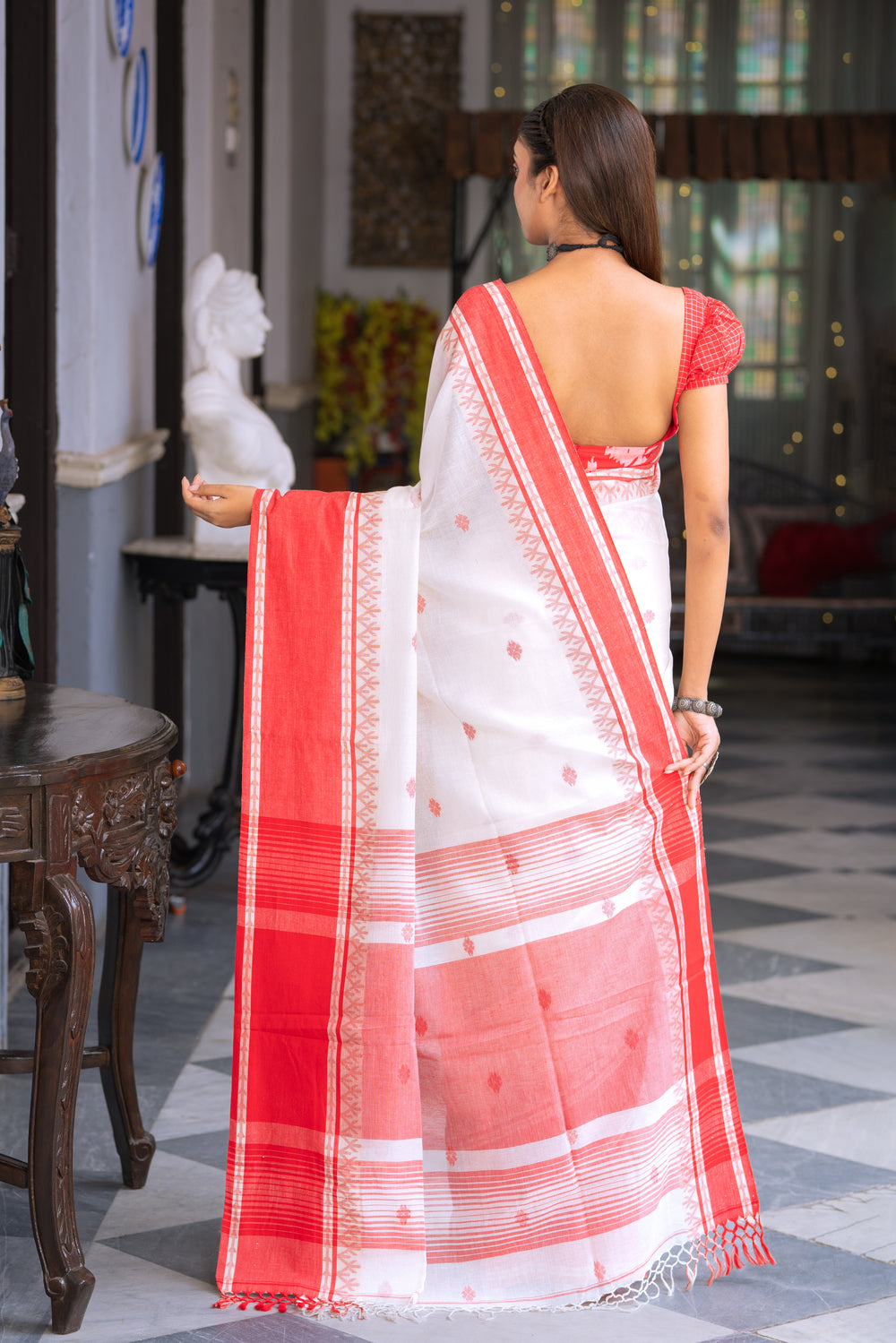 Pujo Jamdani Blouse-Sutra Art of Clothing