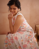 Prajaktta Hand-Embroidered Floral Midi Dress – hand-embroidered 100% cotton – RASRA MAI