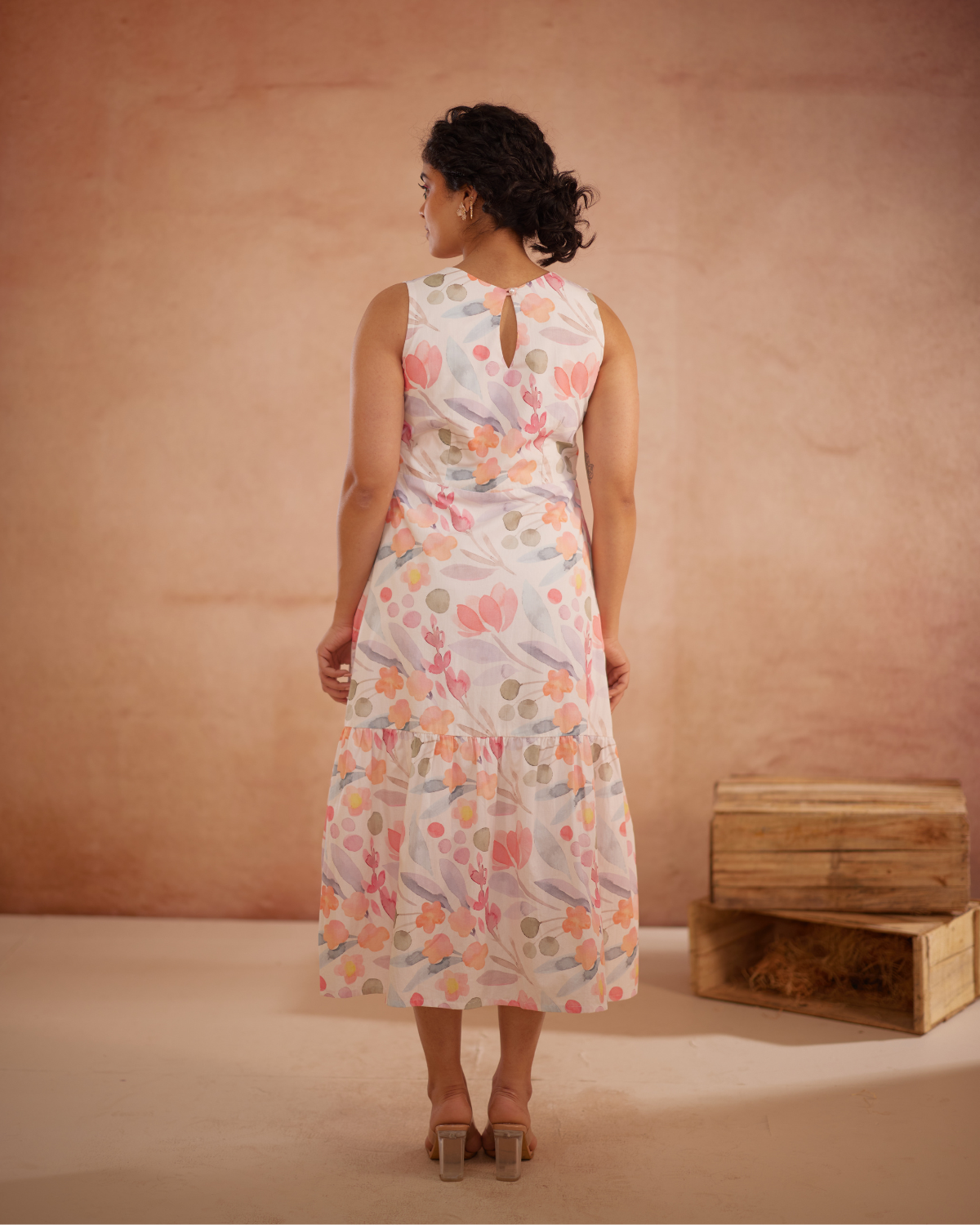 Prajaktta Hand-Embroidered Floral Midi Dress – hand-embroidered 100% cotton – RASRA MAI