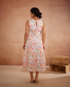 Prajaktta Hand-Embroidered Floral Midi Dress – hand-embroidered 100% cotton – RASRA MAI