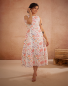 Prajaktta Hand-Embroidered Floral Midi Dress – hand-embroidered 100% cotton – RASRA MAI