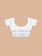 Designer white Jamdani Paar blouse piece with soft comfort and graceful styling