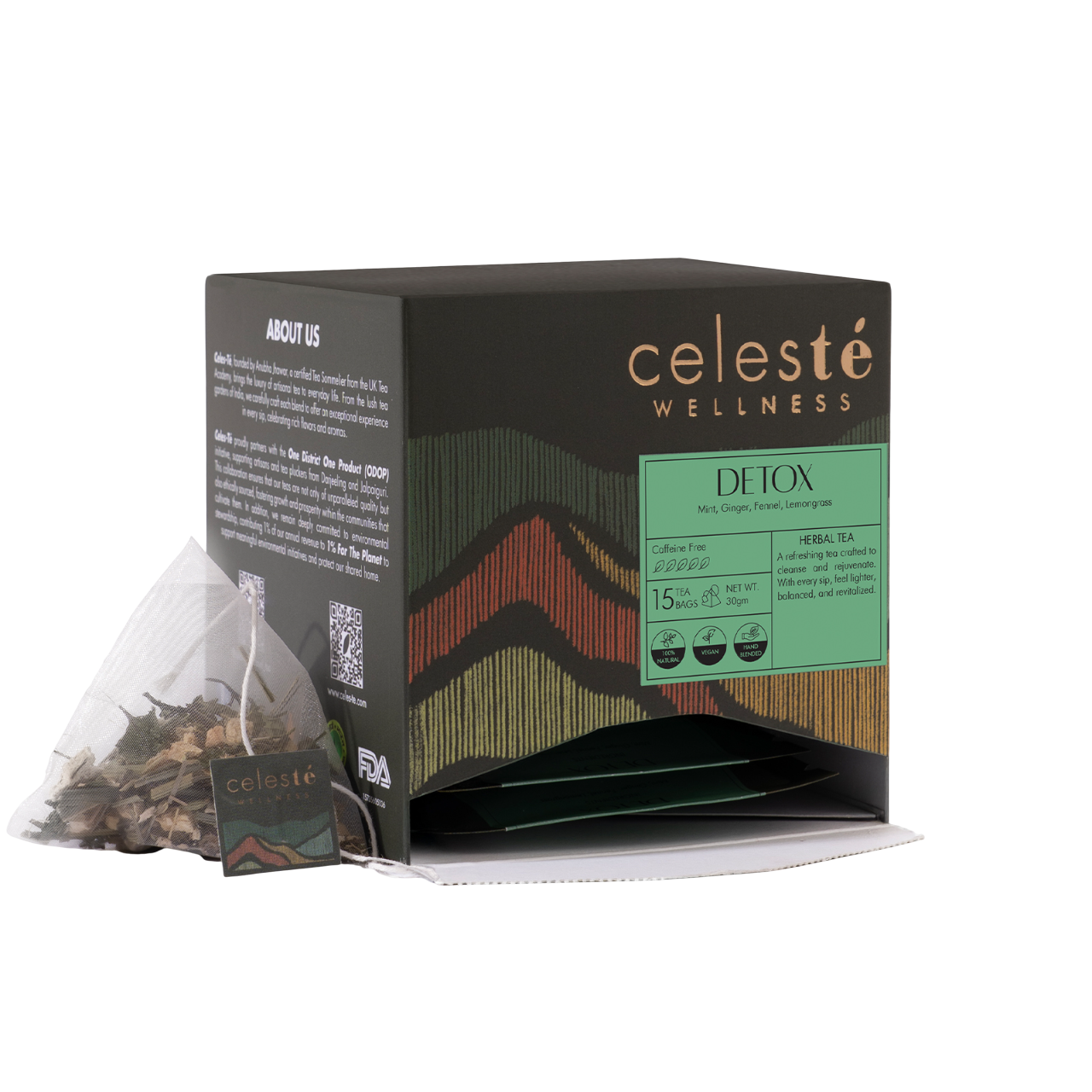 Mint Tea Bags | Detox Herbal Tea - 15 Count - CELESTE