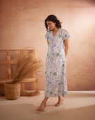 Siya Hand-Embroidered Ocean Maxi Dress – hand-embroidered 100% cotton – RASRA MAI